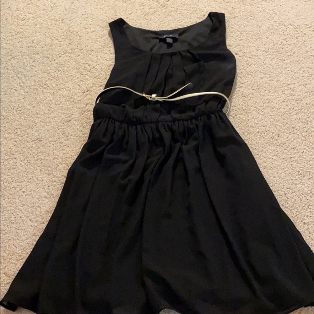 Black dress with gold belt